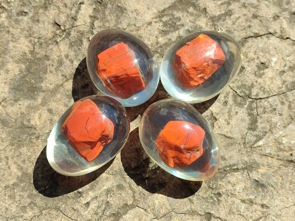 Polished Red Jasper In Resin Egg - Sold Per Item - From Northern Cape, South Africa - Toprock Gemstones and Minerals 