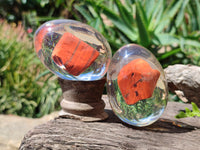 Polished Red Jasper In Resin Egg - Sold Per Item - From Northern Cape, South Africa - Toprock Gemstones and Minerals 
