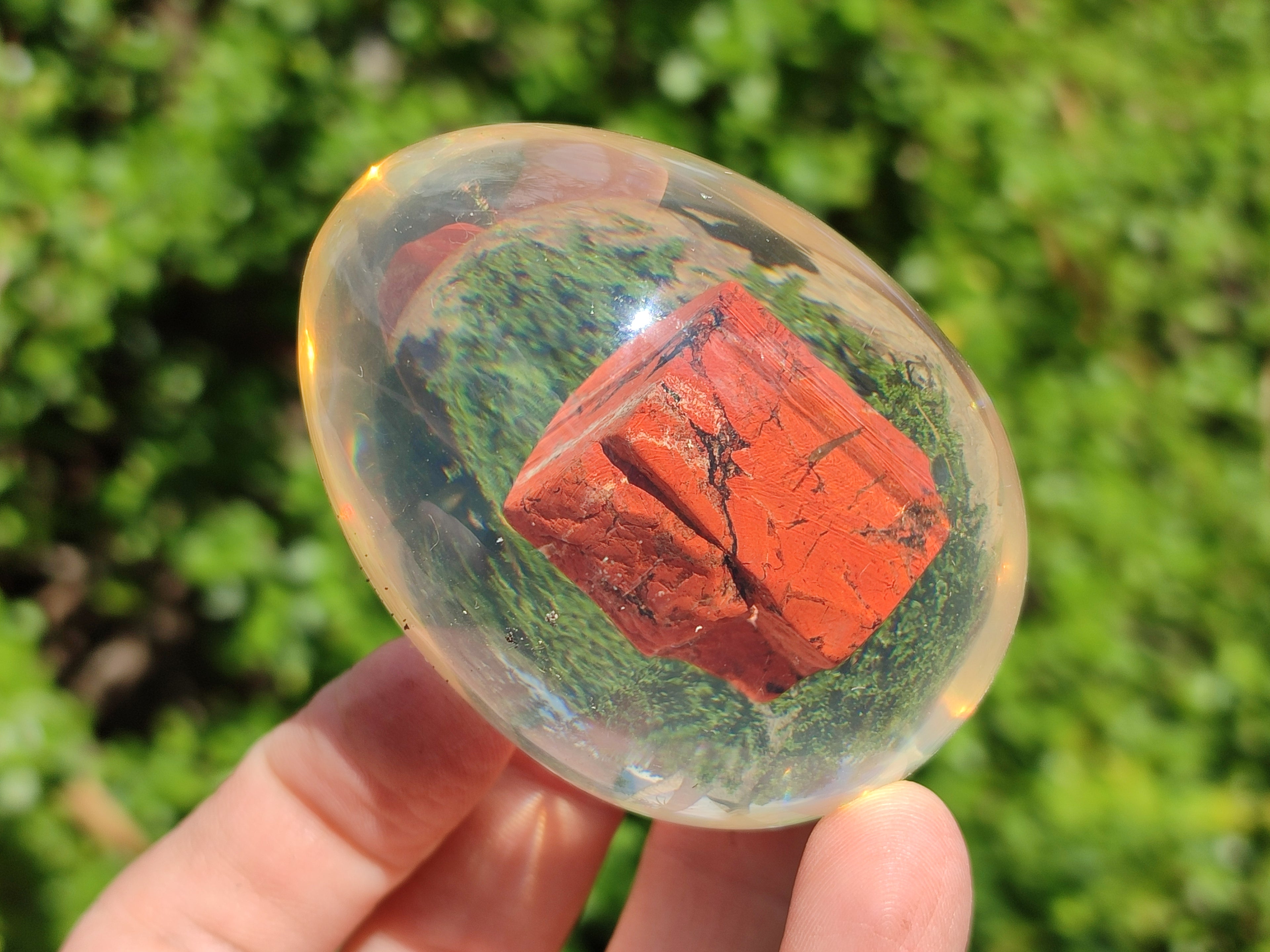 Polished Red Jasper In Resin Egg - Sold Per Item - From Northern Cape, South Africa - Toprock Gemstones and Minerals 