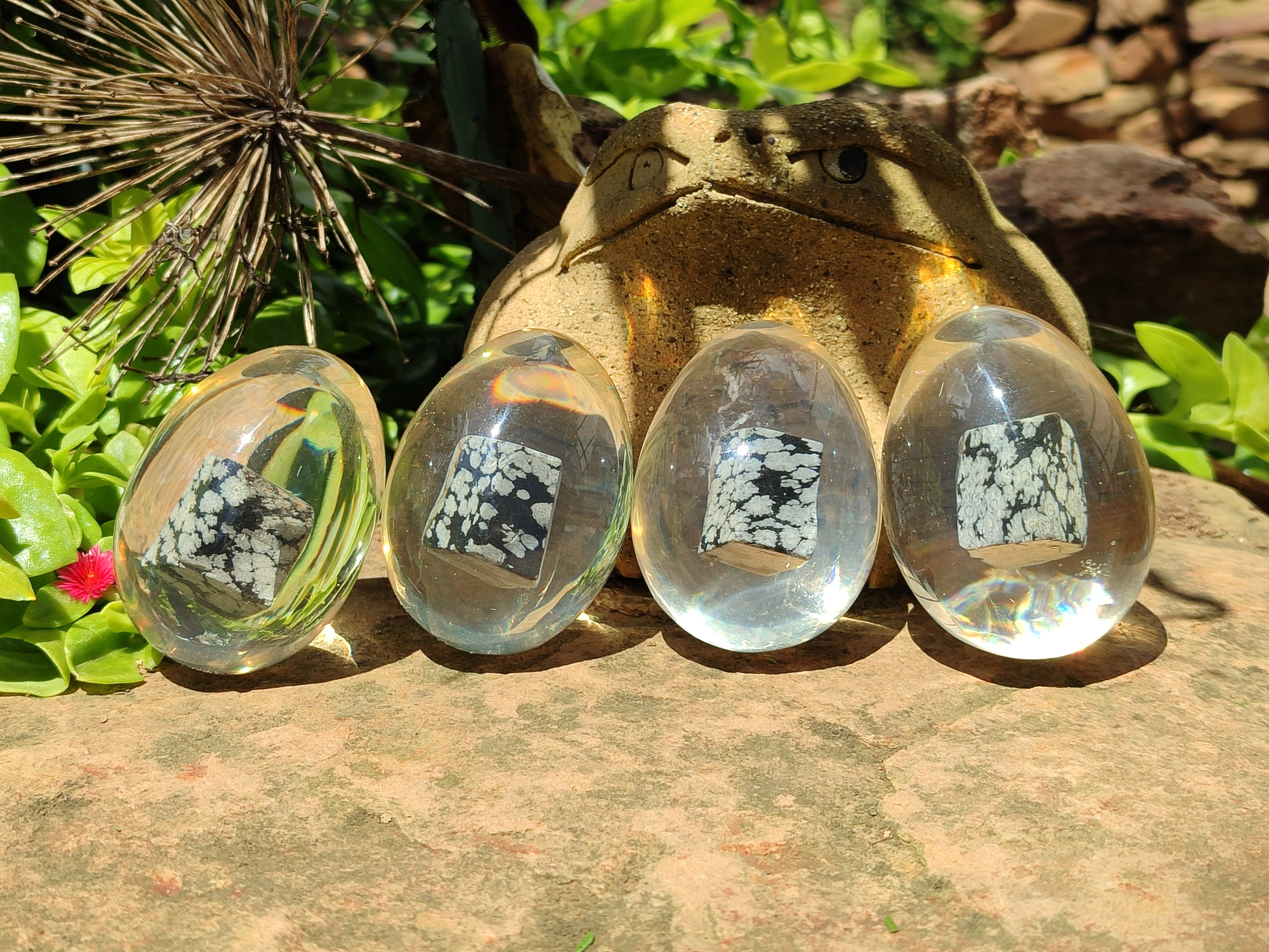 Polished Snowflake Obsidion In Resin Egg - Sold Per Item - From Mexico - Toprock Gemstones and Minerals 