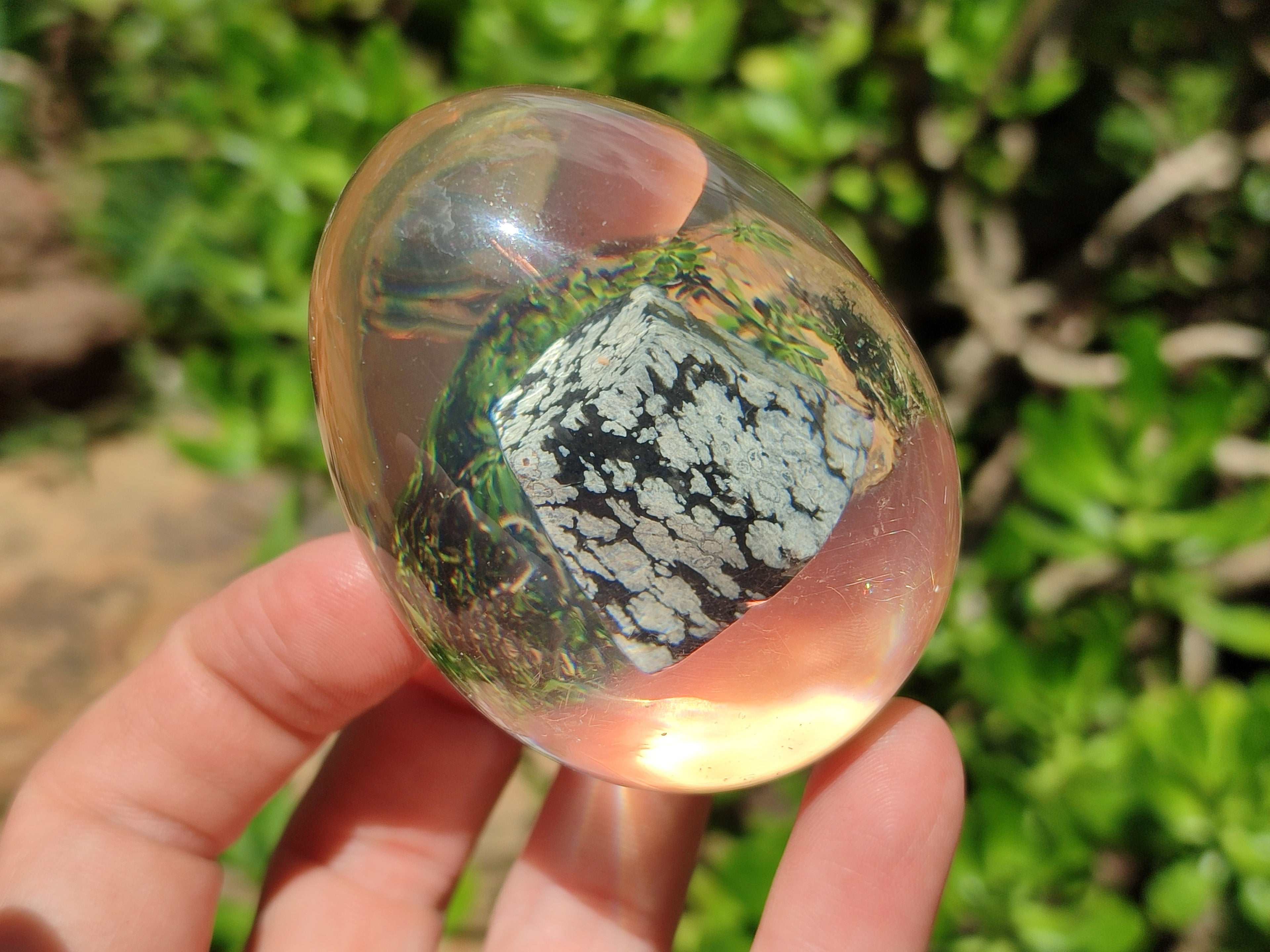 Polished Snowflake Obsidion In Resin Egg - Sold Per Item - From Mexico - Toprock Gemstones and Minerals 