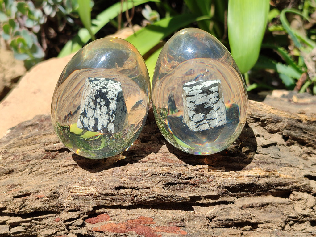 Polished Snowflake Obsidion In Resin Egg - Sold Per Item - From Mexico - Toprock Gemstones and Minerals 