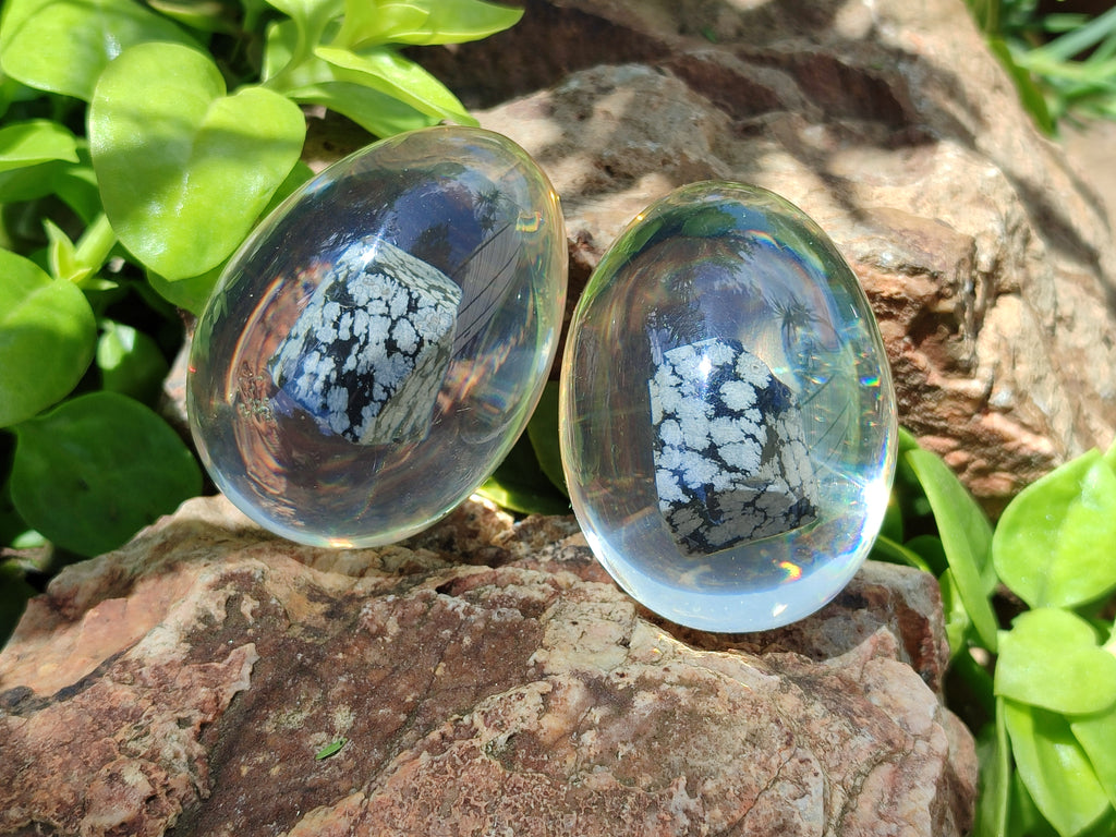 Polished Snowflake Obsidion In Resin Egg - Sold Per Item - From Mexico - Toprock Gemstones and Minerals 
