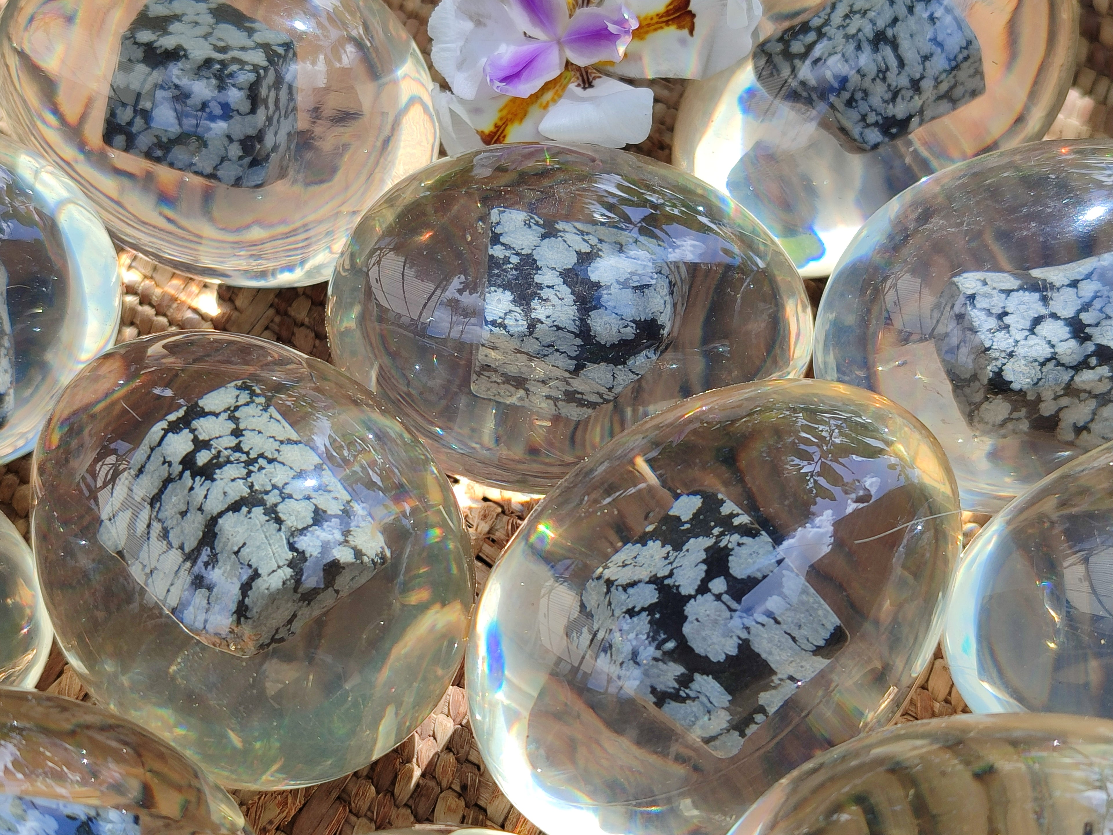 Polished Snowflake Obsidion In Resin Egg - Sold Per Item - From Mexico - Toprock Gemstones and Minerals 