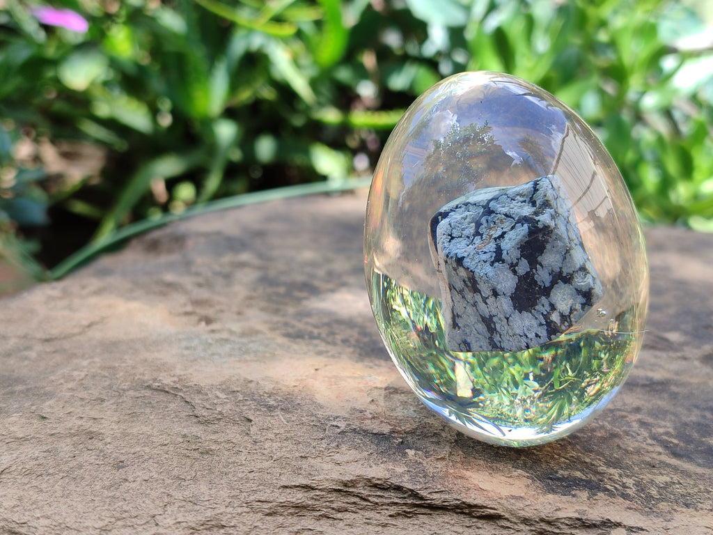Polished Snowflake Obsidion In Resin Egg - Sold Per Item - From Mexico - Toprock Gemstones and Minerals 