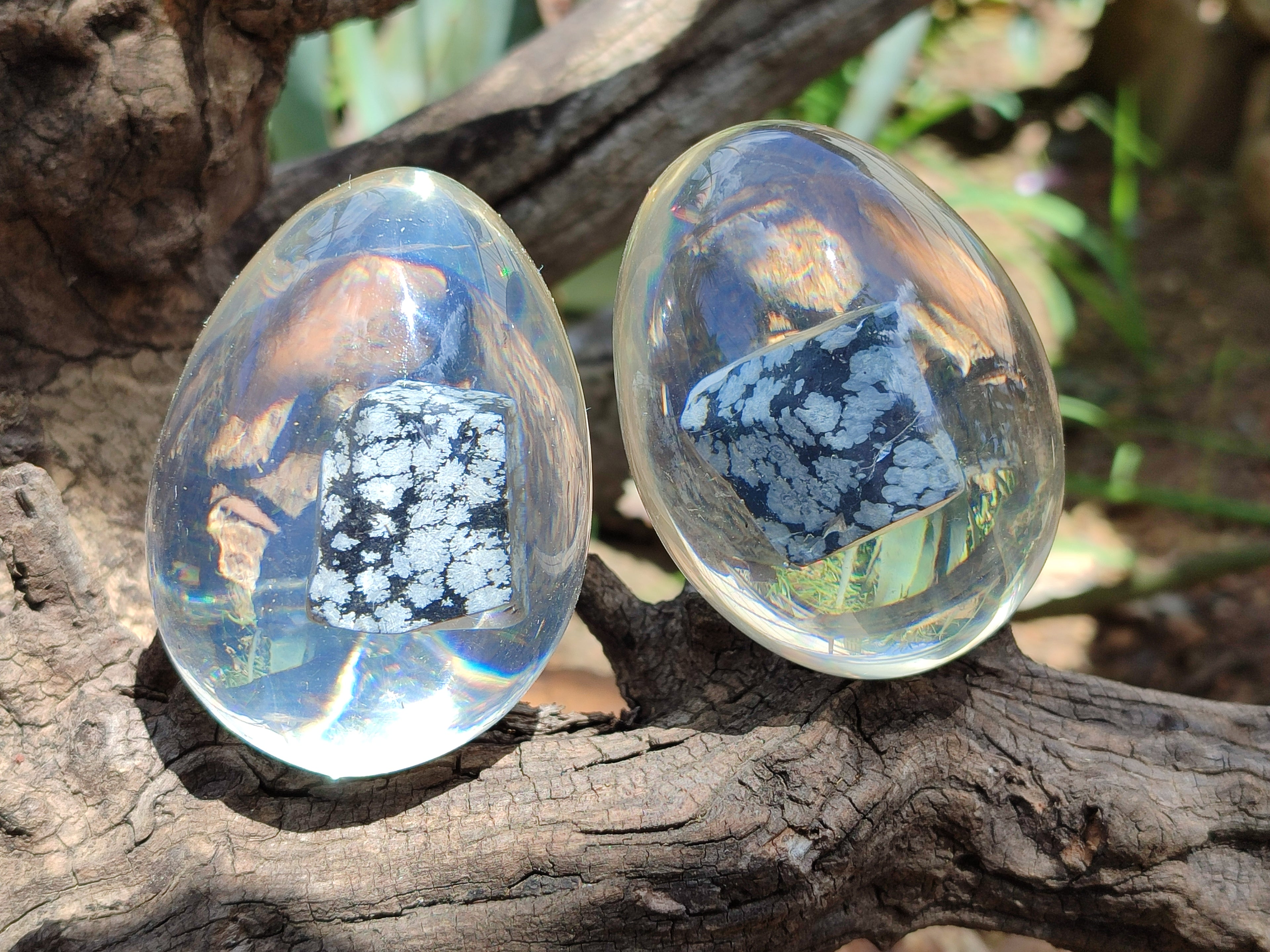 Polished Snowflake Obsidion In Resin Egg - Sold Per Item - From Mexico - Toprock Gemstones and Minerals 