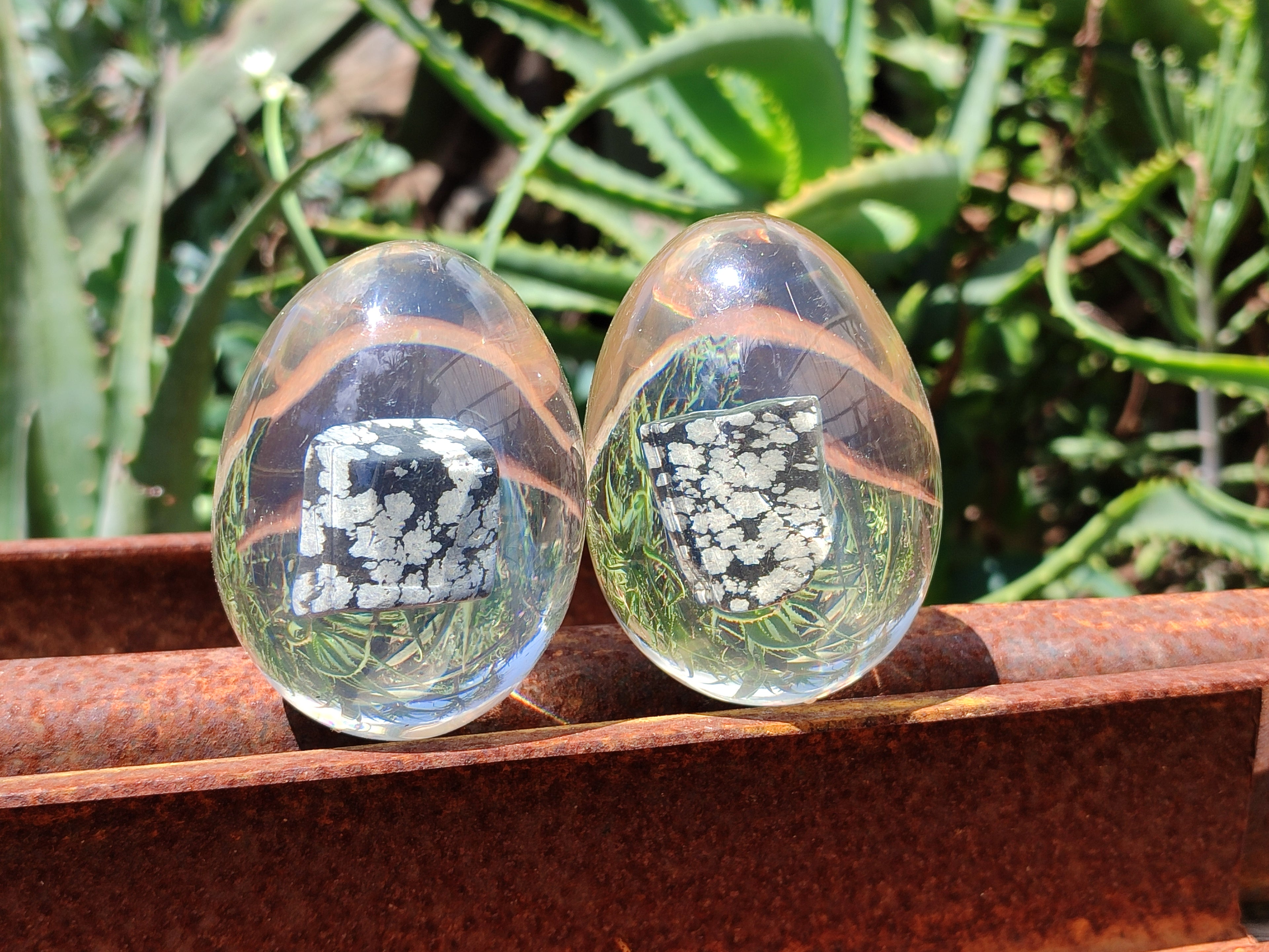 Polished Snowflake Obsidion In Resin Egg - Sold Per Item - From Mexico - Toprock Gemstones and Minerals 