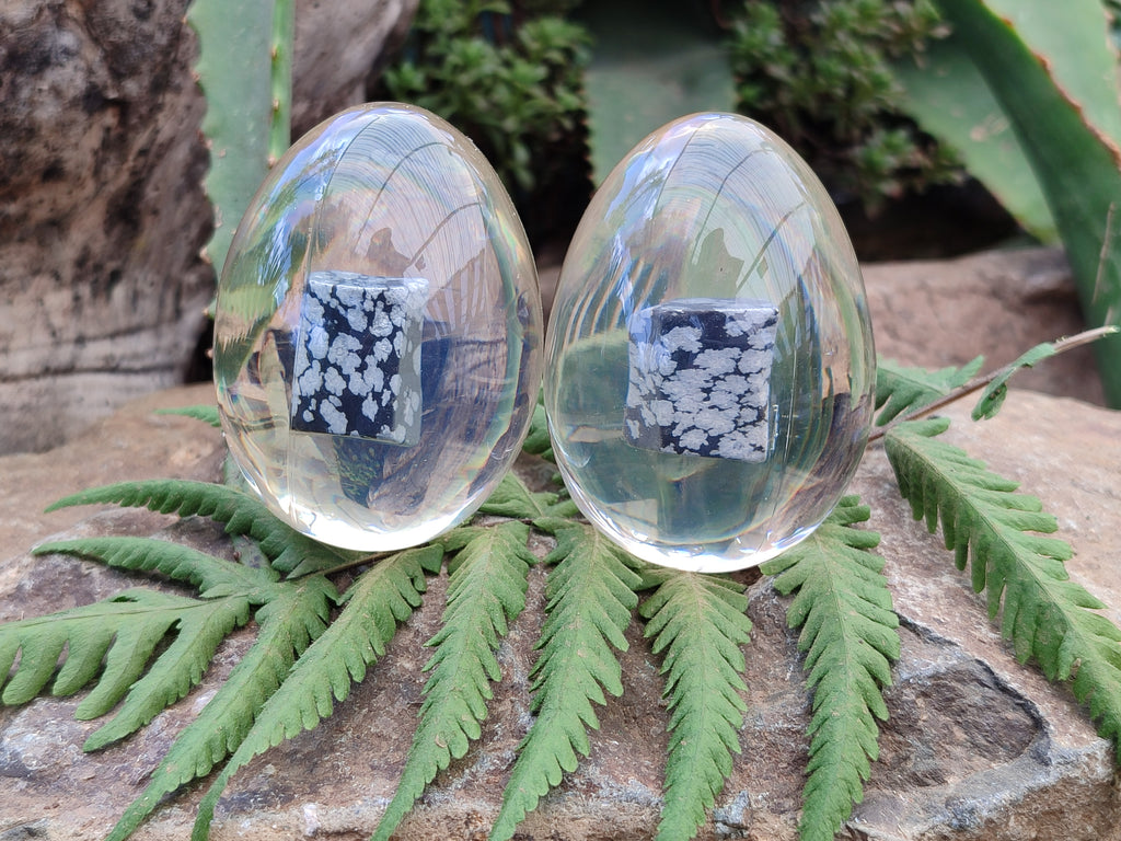 Polished Snowflake Obsidion In Resin Egg - Sold Per Item - From Mexico - Toprock Gemstones and Minerals 