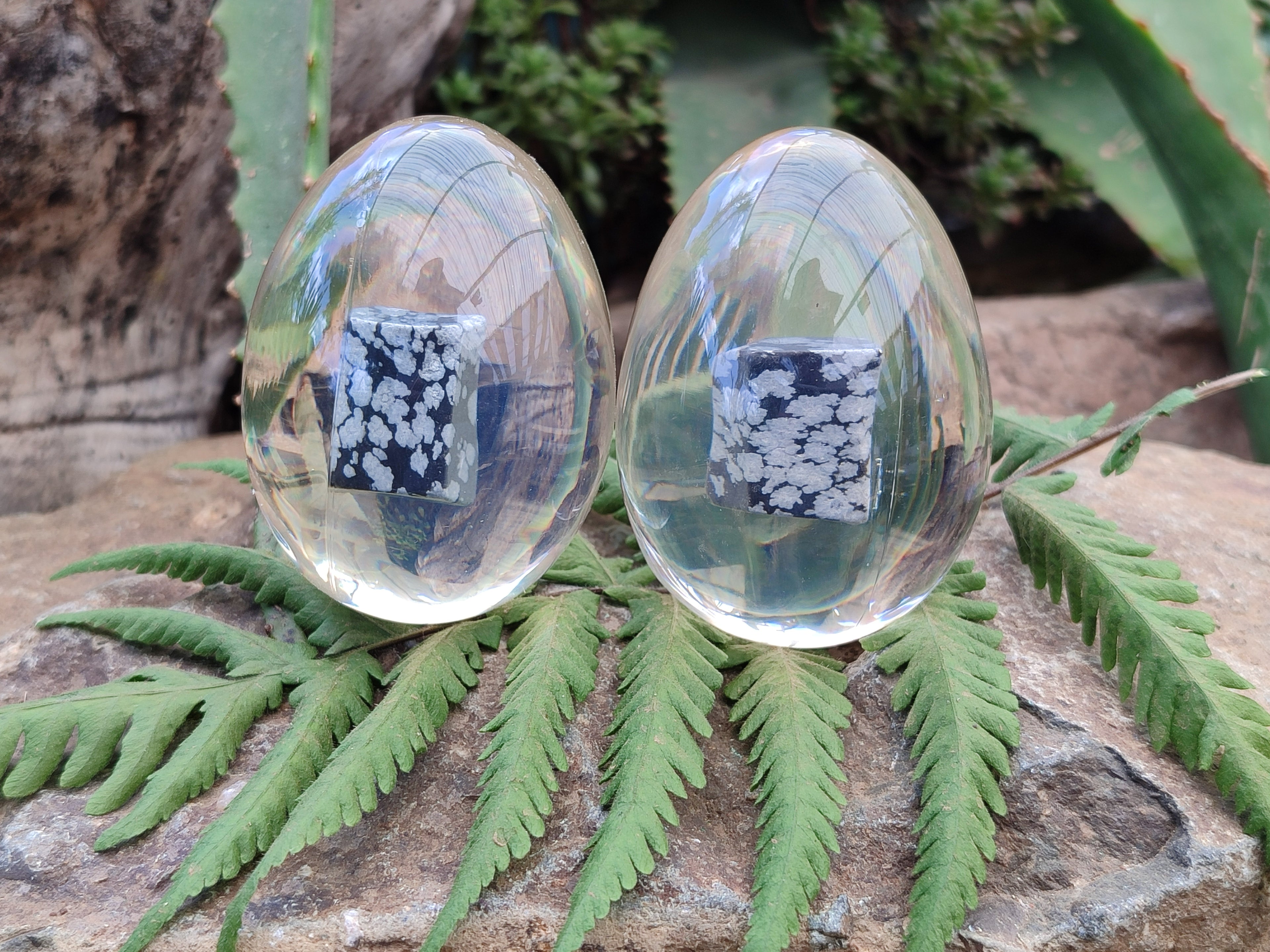 Polished Snowflake Obsidion In Resin Egg - Sold Per Item - From Mexico - Toprock Gemstones and Minerals 