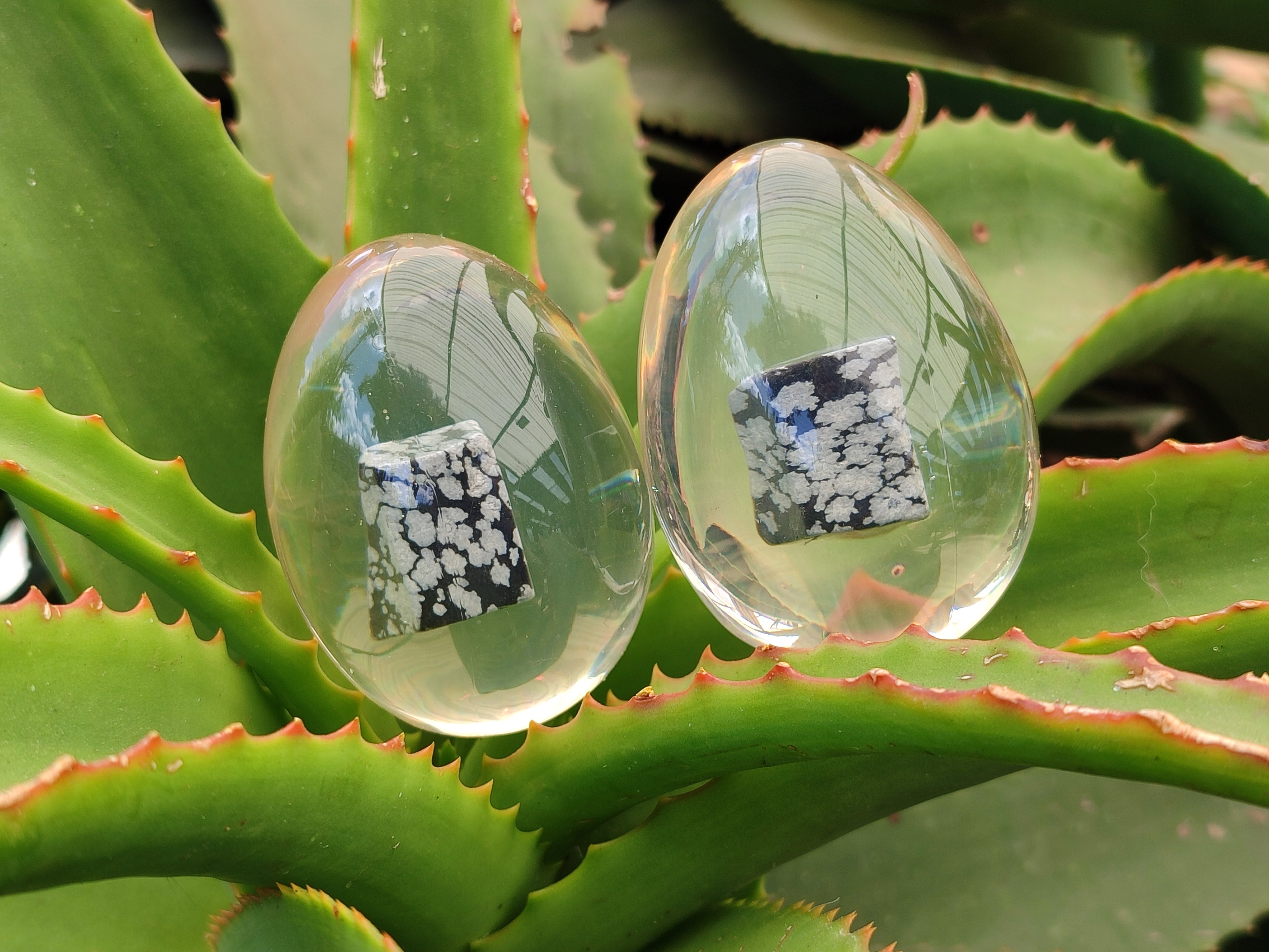 Polished Snowflake Obsidion In Resin Egg - Sold Per Item - From Mexico - Toprock Gemstones and Minerals 