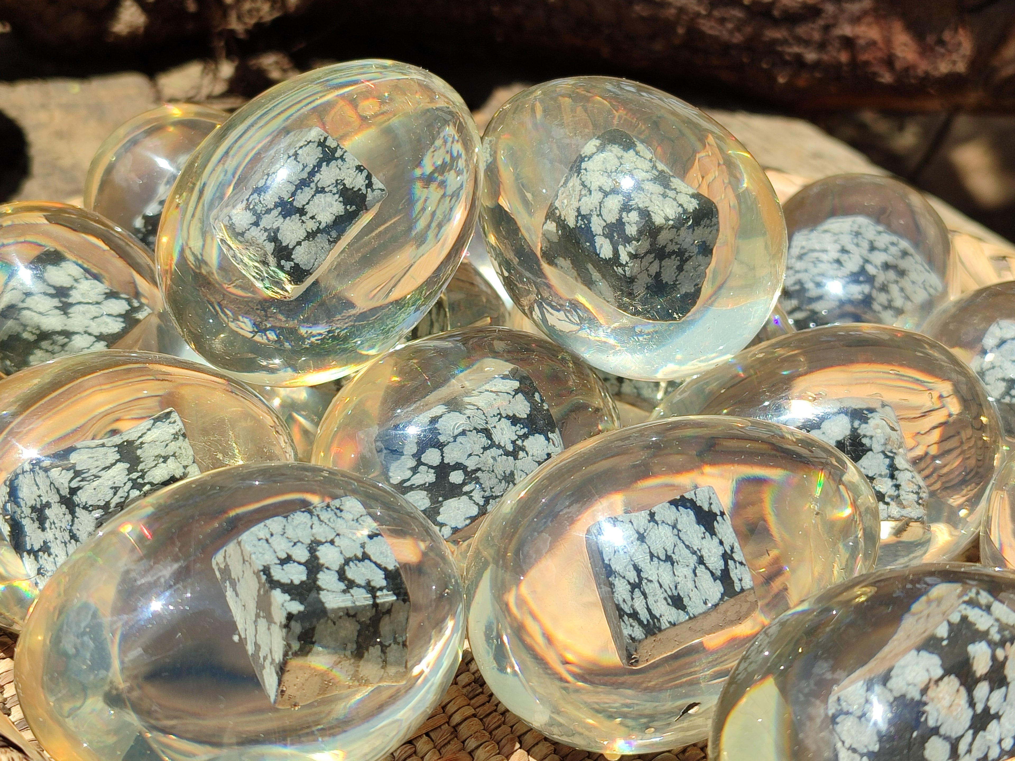 Polished Snowflake Obsidion In Resin Egg - Sold Per Item - From Mexico - Toprock Gemstones and Minerals 
