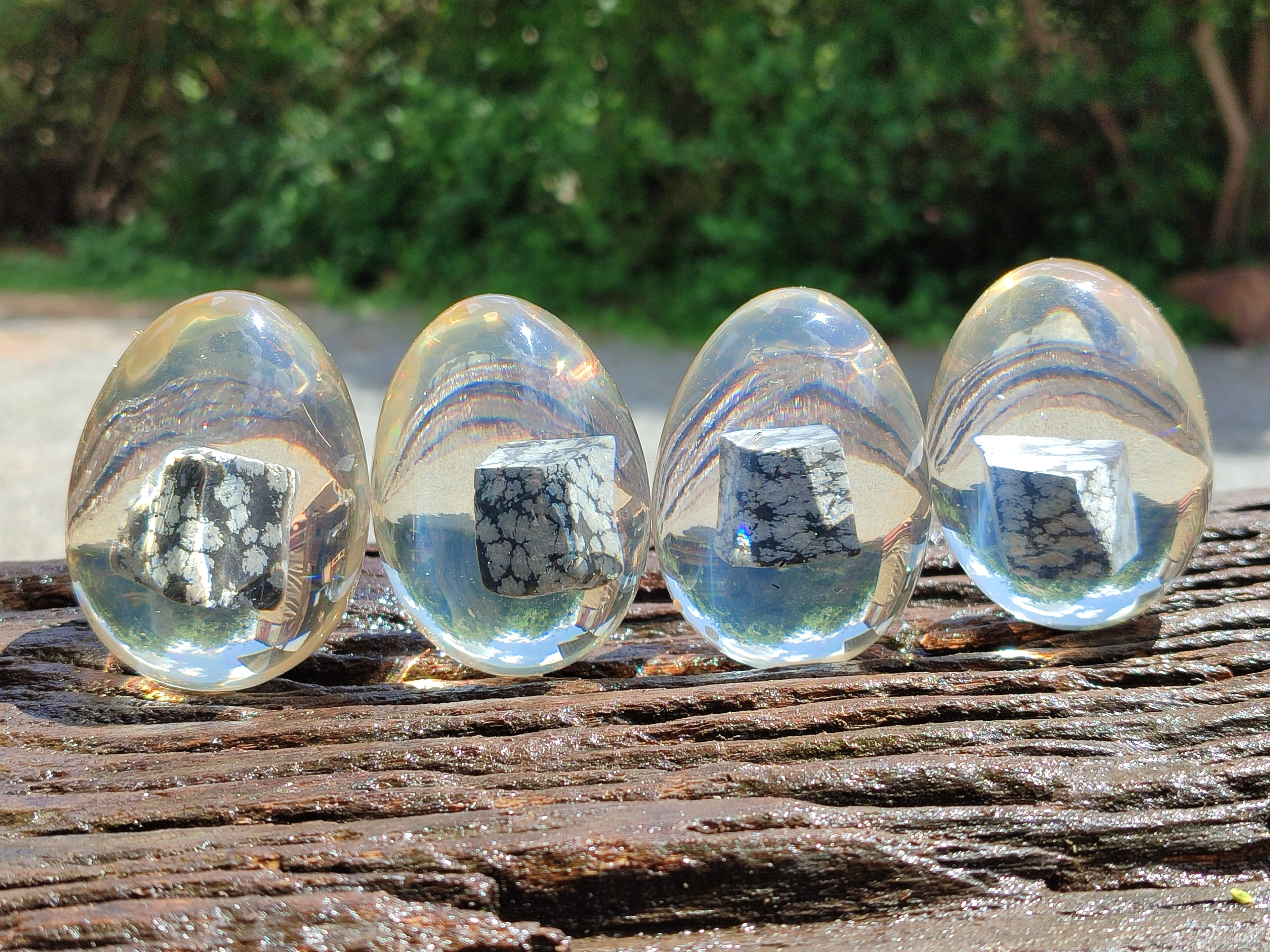 Polished Snowflake Obsidion In Resin Egg - Sold Per Item - From Mexico - Toprock Gemstones and Minerals 