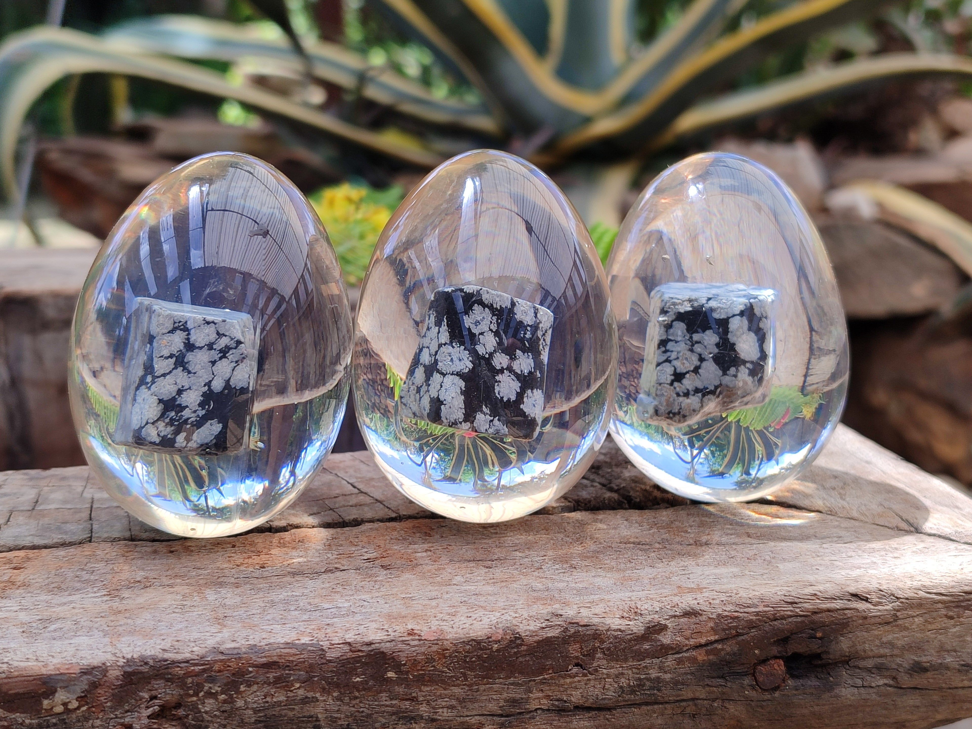 Polished Snowflake Obsidion In Resin Egg - Sold Per Item - From Mexico - Toprock Gemstones and Minerals 
