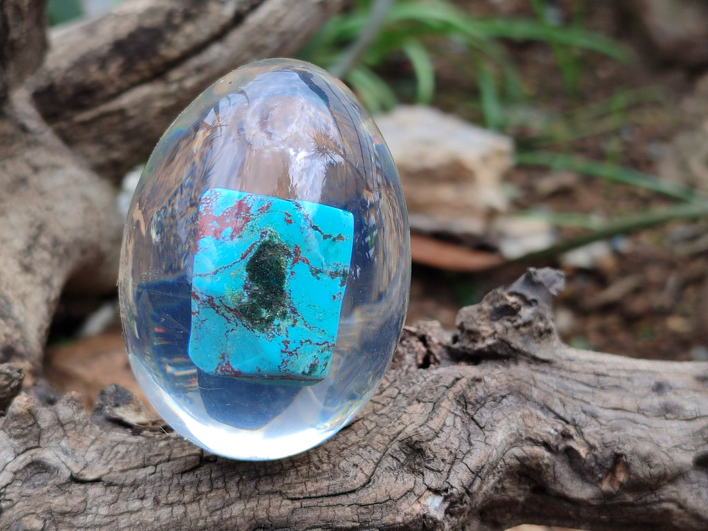 Polished Turquenite Howlite Egg In Resin - Sold Per Item - From China - Toprock Gemstones and Minerals 