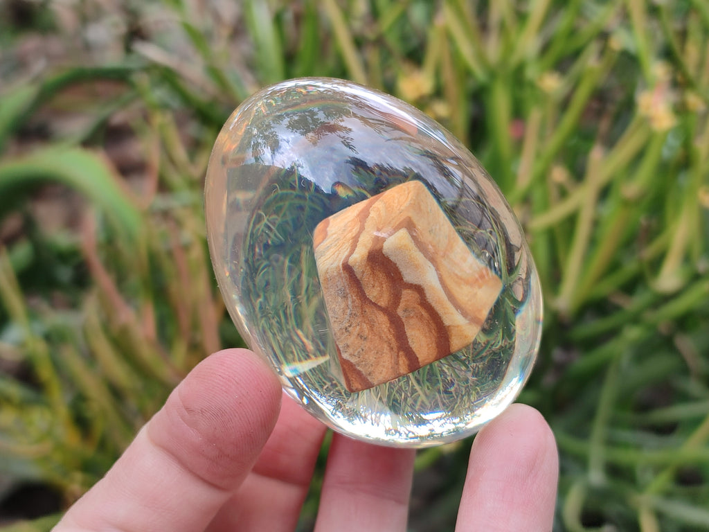 Polished Namibian Desert Picture Stone Jasper Eggs In Resin Egg  - Sold Per Item - From Ais-Ais Namibia - Toprock Gemstones and Minerals 