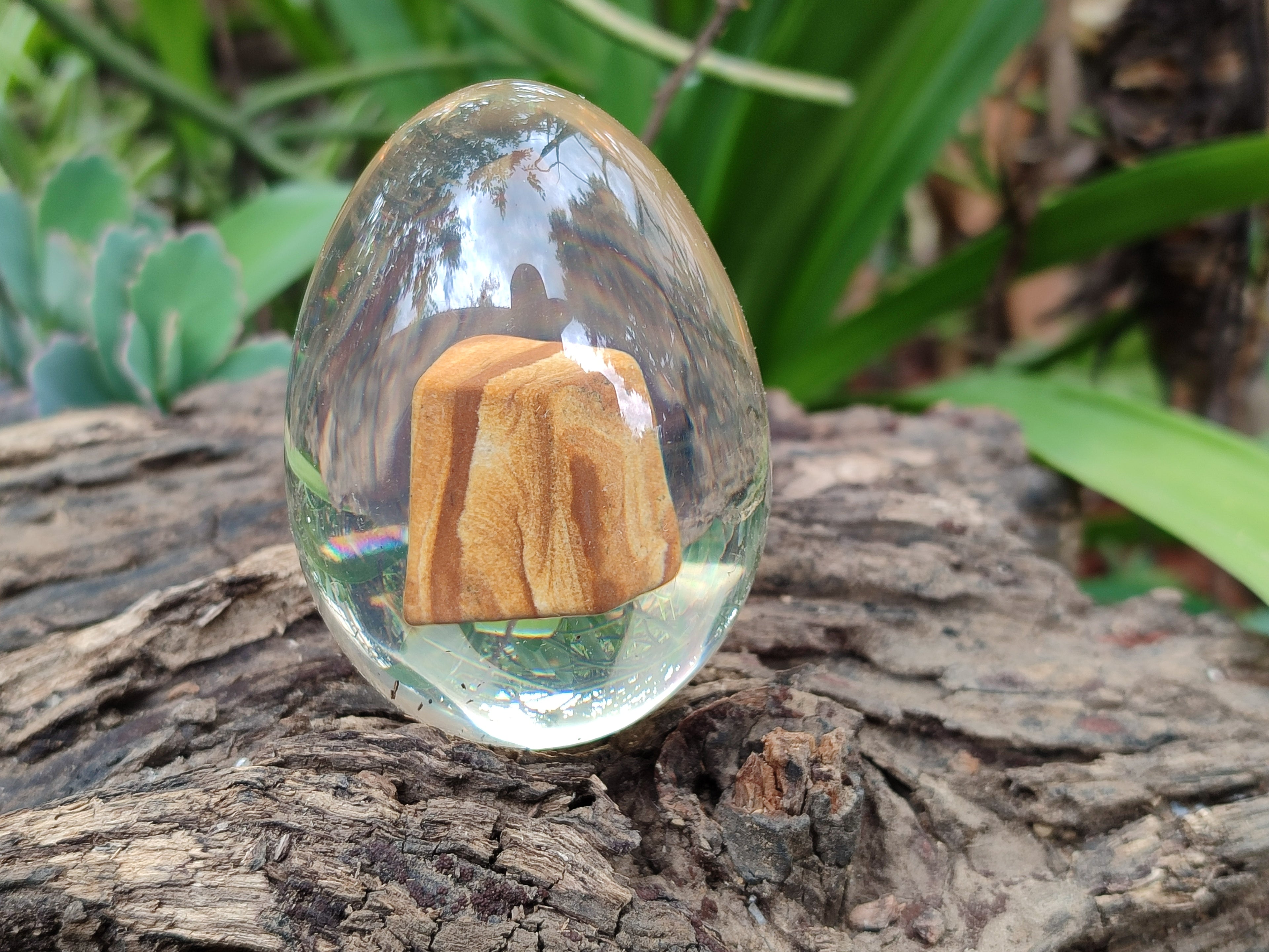 Polished Namibian Desert Picture Stone Jasper Eggs In Resin Egg  - Sold Per Item - From Ais-Ais Namibia - Toprock Gemstones and Minerals 