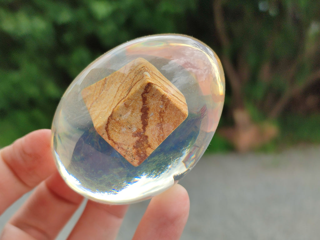 Polished Namibian Desert Picture Stone Jasper Eggs In Resin Egg  - Sold Per Item - From Ais-Ais Namibia - Toprock Gemstones and Minerals 