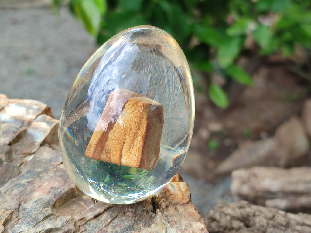 Polished Namibian Desert Picture Stone Jasper Eggs In Resin Egg  - Sold Per Item - From Ais-Ais Namibia - Toprock Gemstones and Minerals 