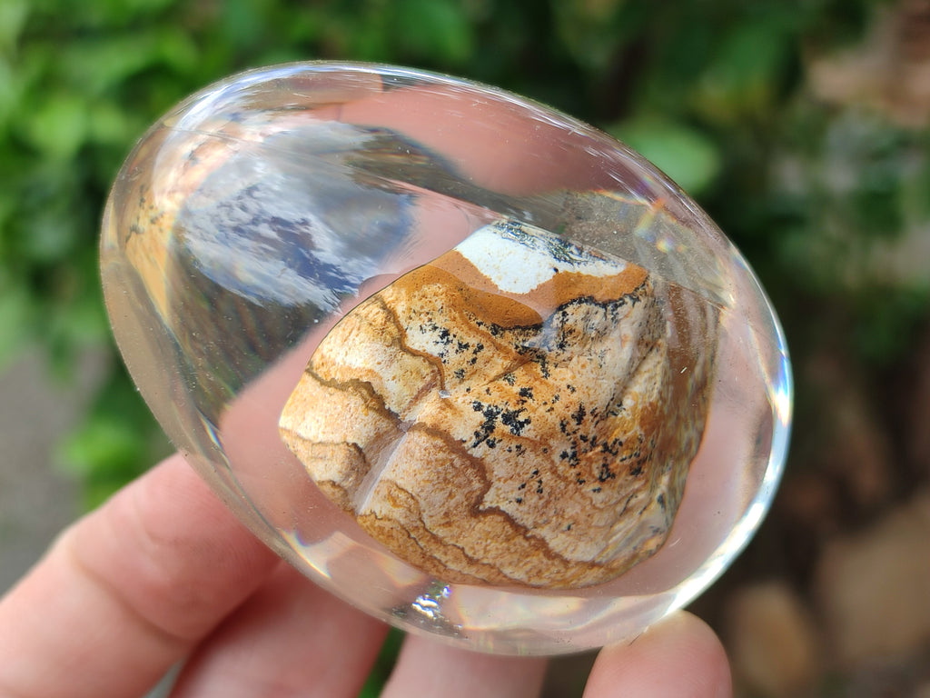 Polished Namibian Desert Picture Stone Jasper Eggs In Resin Egg  - Sold Per Item - From Ais-Ais Namibia - Toprock Gemstones and Minerals 