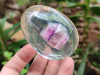 Polished Watermelon Fluorite Egg In Resin - Sold Per Item - From Uis, Namibia - Toprock Gemstones and Minerals 