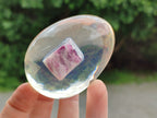 Polished Watermelon Fluorite Egg In Resin - Sold Per Item - From Uis, Namibia - Toprock Gemstones and Minerals 
