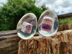 Polished Watermelon Fluorite Egg In Resin - Sold Per Item - From Uis, Namibia - Toprock Gemstones and Minerals 