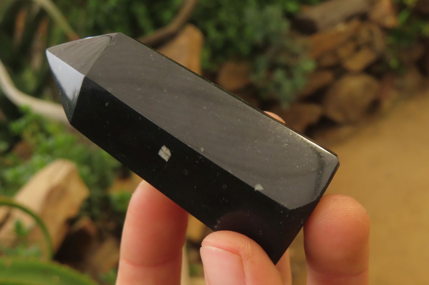 Polished Black Basalt Points x 12 From Antsirabe, Madagascar - Toprock Gemstones and Minerals 