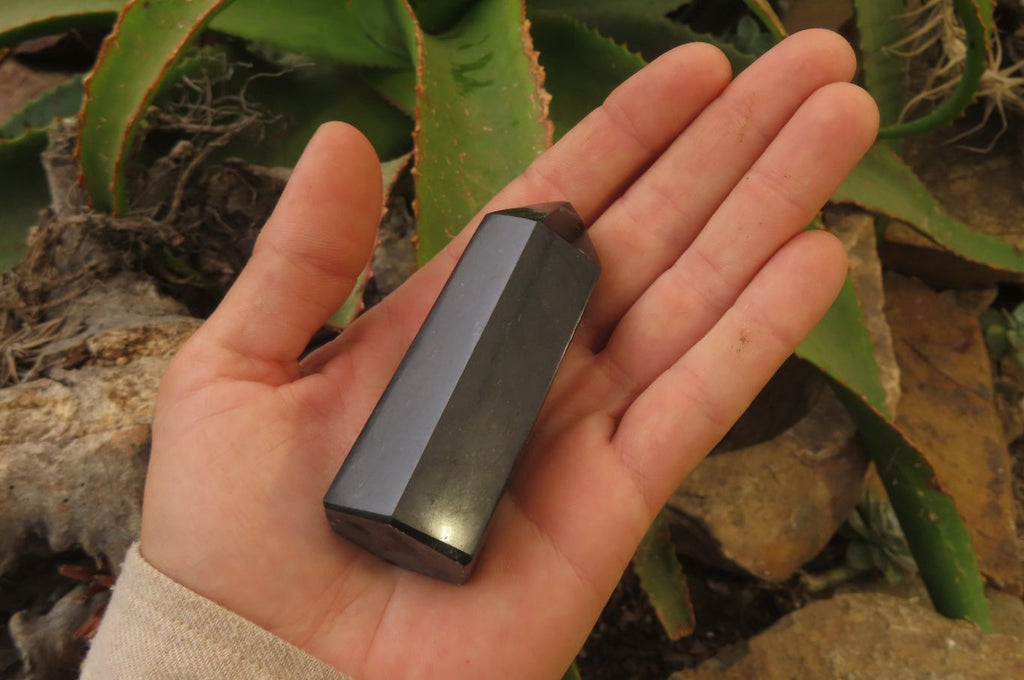 Polished Black Basalt Points x 12 From Antsirabe, Madagascar - Toprock Gemstones and Minerals 