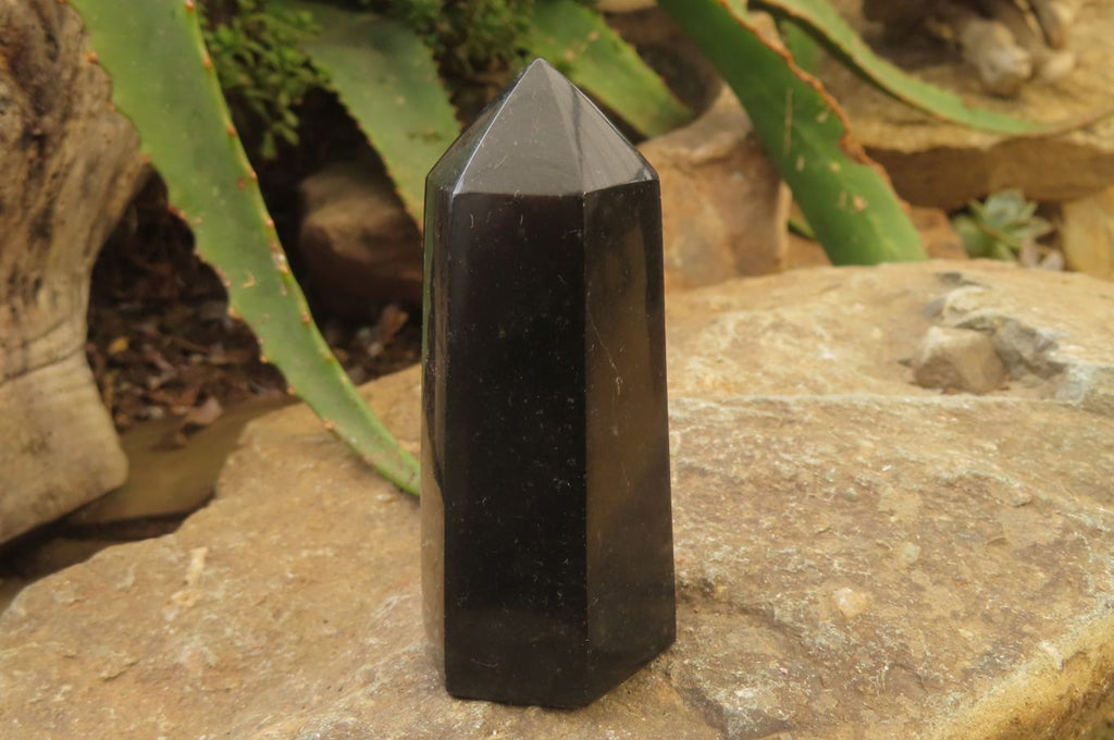 Polished Black Basalt Points x 12 From Antsirabe, Madagascar - Toprock Gemstones and Minerals 
