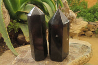 Polished Black Basalt Points x 12 From Antsirabe, Madagascar