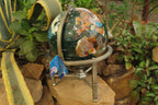 Hand Made Mixed Gemstone World Globe x 1 From China - Toprock Gemstones and Minerals 