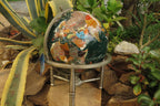 Hand Made Mixed Gemstone World Globe x 1 From China - Toprock Gemstones and Minerals 