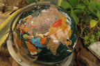 Hand Made Mixed Gemstone World Globe x 1 From China - Toprock Gemstones and Minerals 