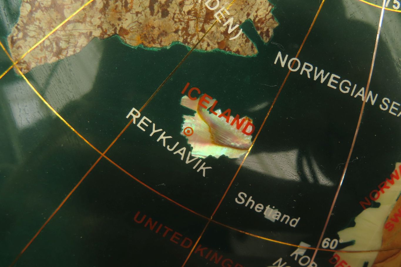 Hand Made Mixed Gemstone World Globe x 1 From China - Toprock Gemstones and Minerals 