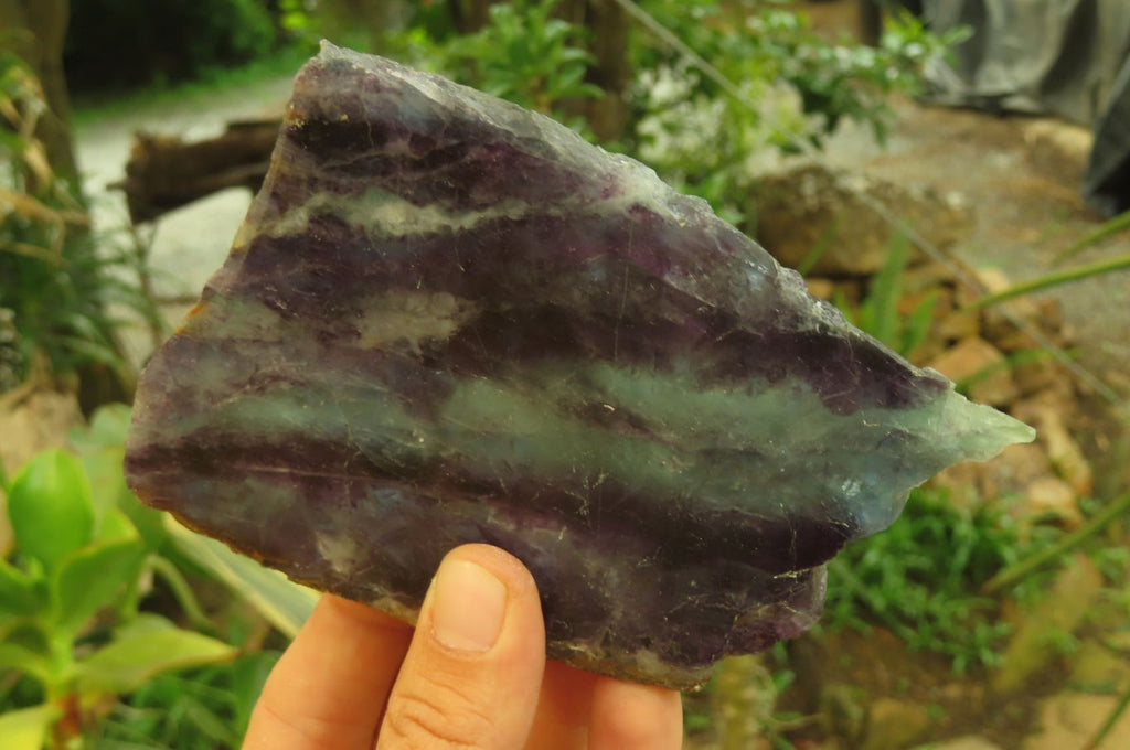 Polished Watermelon Fluorite Slices x 4 From Uis, Namibia - Toprock Gemstones and Minerals 