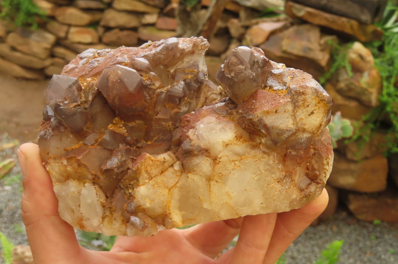 Natural Red Hematoid Quartz Clusters x 2 From Karoi, Zimbabwe - Toprock Gemstones and Minerals 