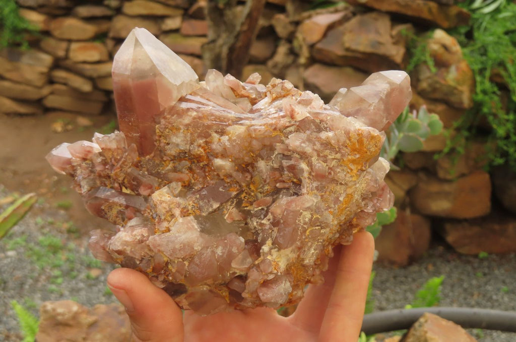 Natural Red Hematoid Quartz Clusters x 2 From Karoi, Zimbabwe - Toprock Gemstones and Minerals 