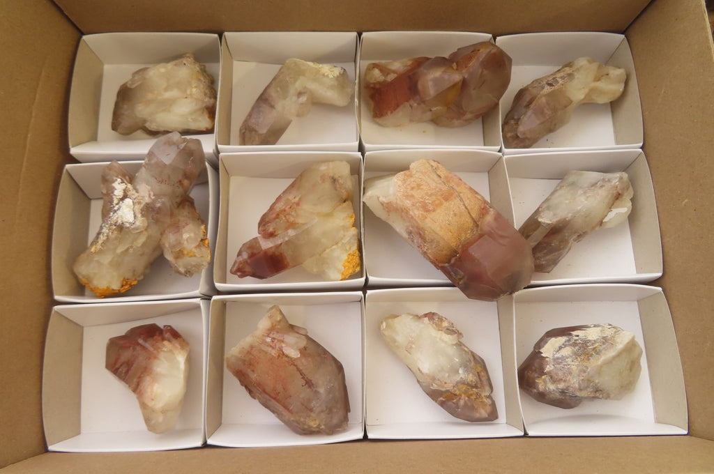 Natural Red Hematoid Quartz Clusters x 12 From Karoi, Zimbabwe - Toprock Gemstones and Minerals 