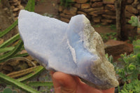Natural Blue Lace Agate Specimens x 3 From Malawi - Toprock Gemstones and Minerals 