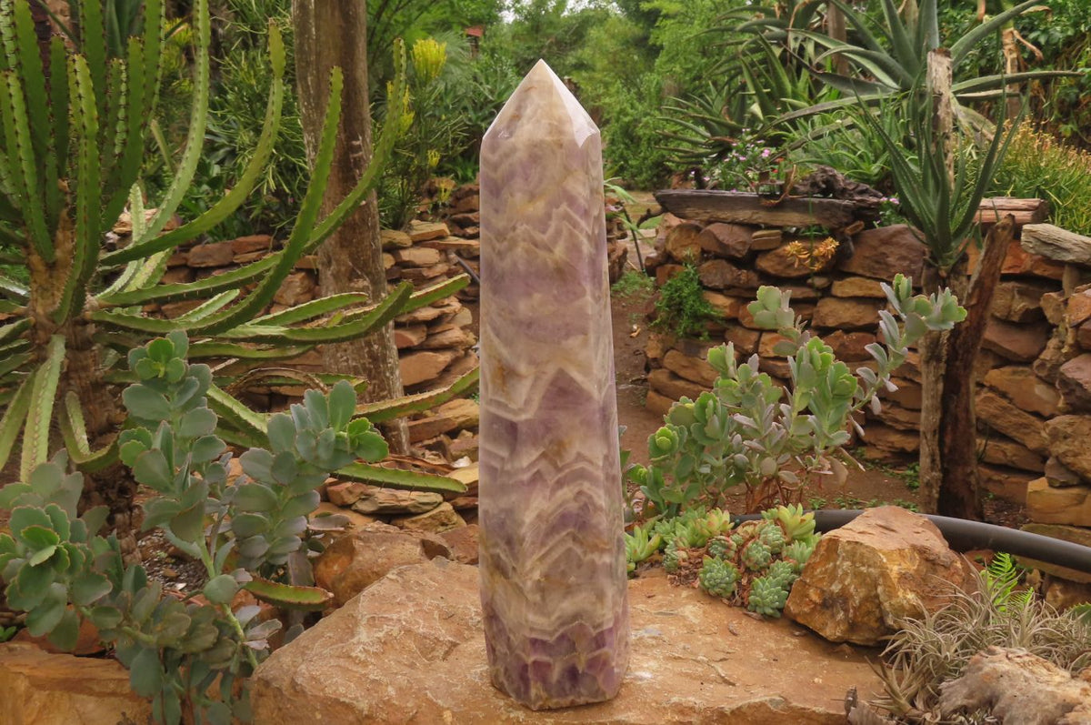 Polished Chevron Amethyst Tower x 1 From Madagascar - Toprock Gemstones and Minerals 
