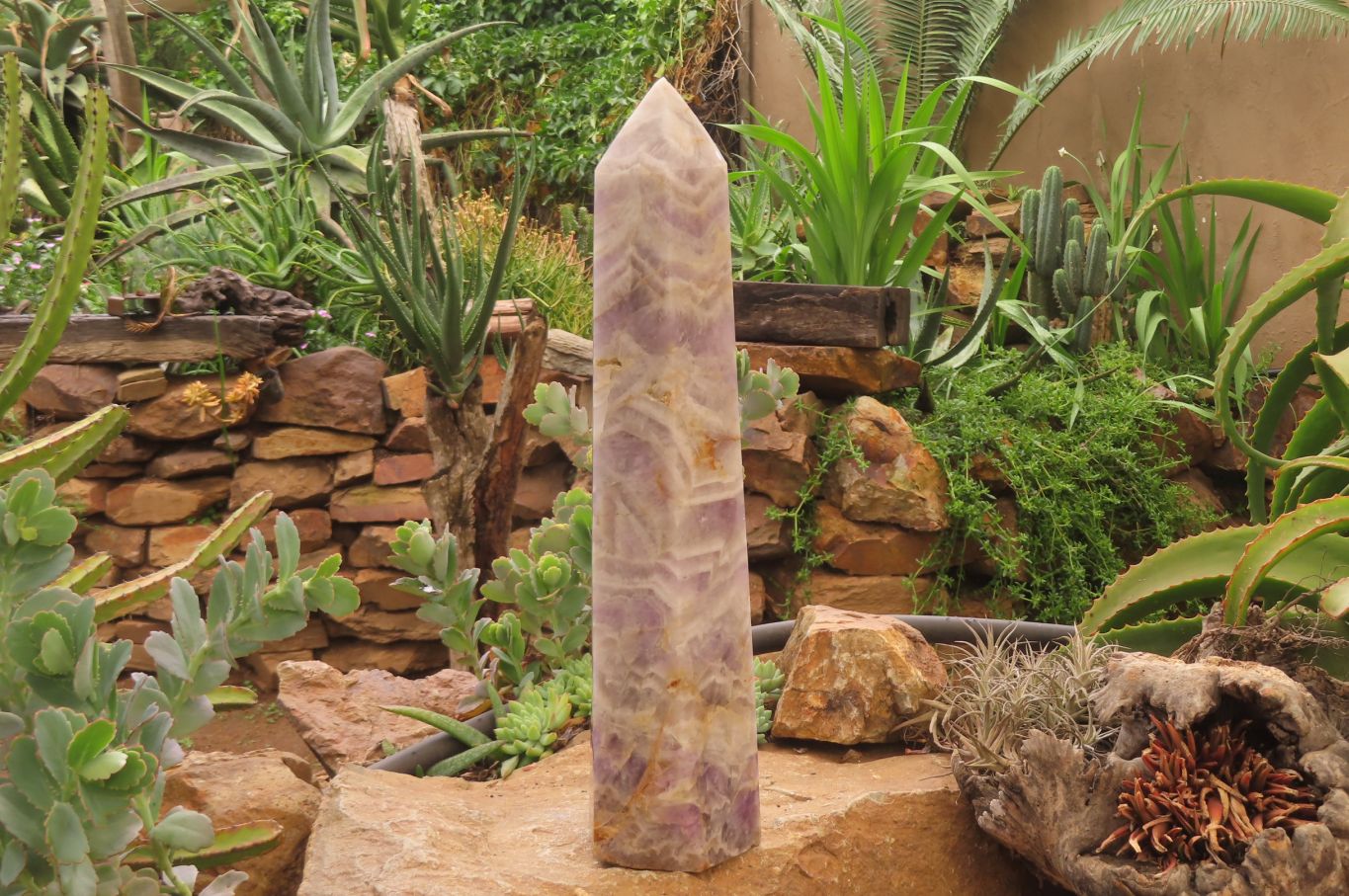 Polished Chevron Amethyst Tower x 1 From Madagascar - Toprock Gemstones and Minerals 