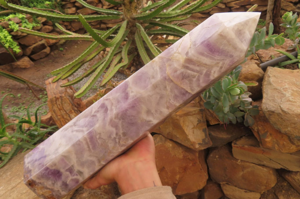 Polished Chevron Amethyst Tower x 1 From Madagascar - Toprock Gemstones and Minerals 