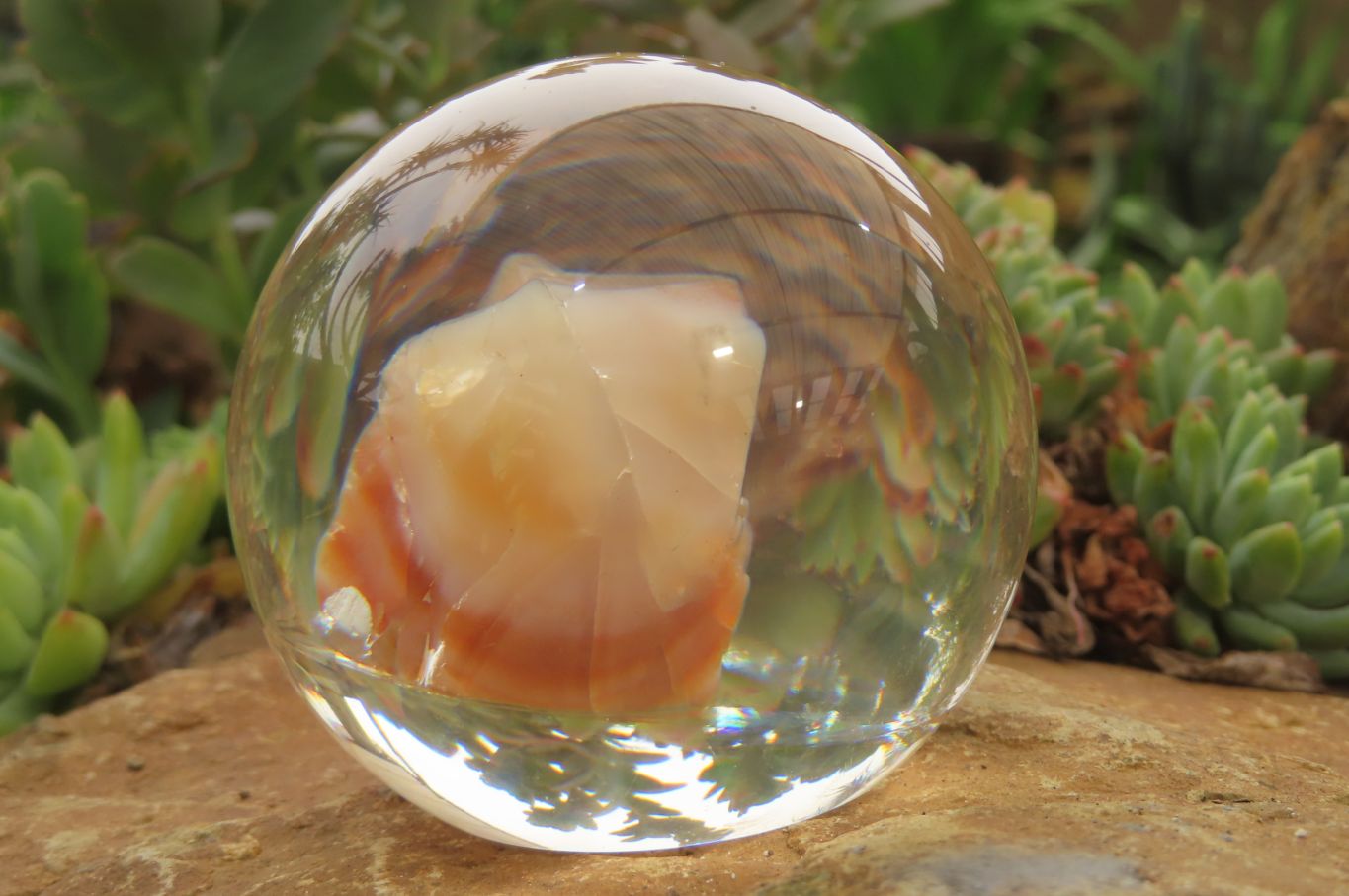 Polished Carnelian Agate in PVC Resin Paperweight Spheres - sold per item - From Madagascar - Toprock Gemstones and Minerals 