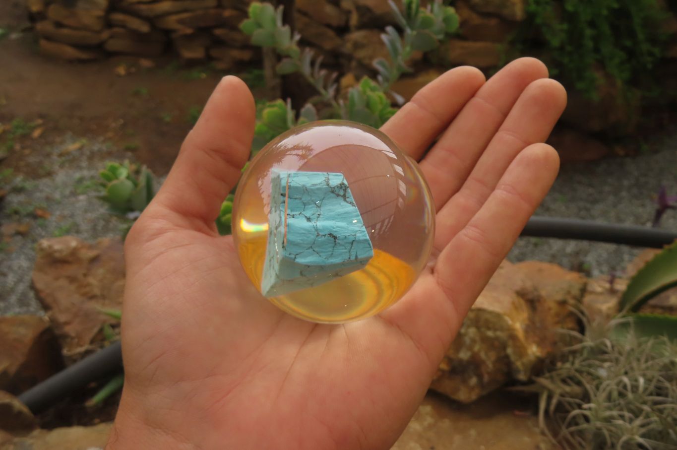 Polished Cobbed Blue Howlite in PVC Resin Paperweight Spheres - sold per item - From Zimbabwe - Toprock Gemstones and Minerals 