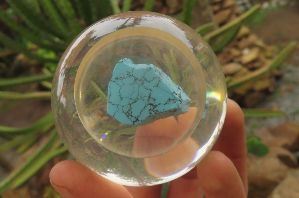 Polished Cobbed Blue Howlite in PVC Resin Paperweight Spheres - sold per item - From Zimbabwe - Toprock Gemstones and Minerals 