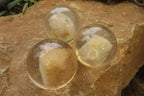 Polished Golden Rutile Quartz in PVC Resin Paperweight Spheres - sold per item - From Brazil - Toprock Gemstones and Minerals 
