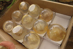 Polished Golden Rutile Quartz in PVC Resin Paperweight Spheres - sold per item - From Brazil - Toprock Gemstones and Minerals 