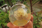 Polished Golden Rutile Quartz in PVC Resin Paperweight Spheres - sold per item - From Brazil - Toprock Gemstones and Minerals 