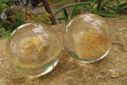 Polished Golden Rutile Quartz in PVC Resin Paperweight Spheres - sold per item - From Brazil - Toprock Gemstones and Minerals 