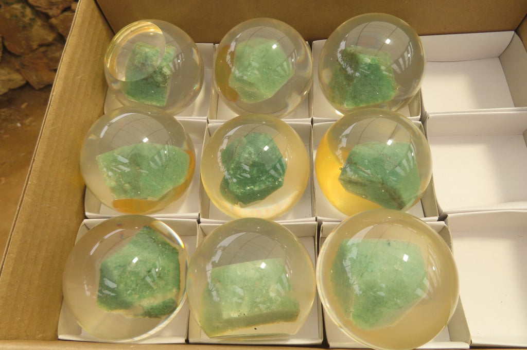 Polished Aventurine in PVC Resin Paperweight Spheres - sold per item - From Zimbabwe - Toprock Gemstones and Minerals 